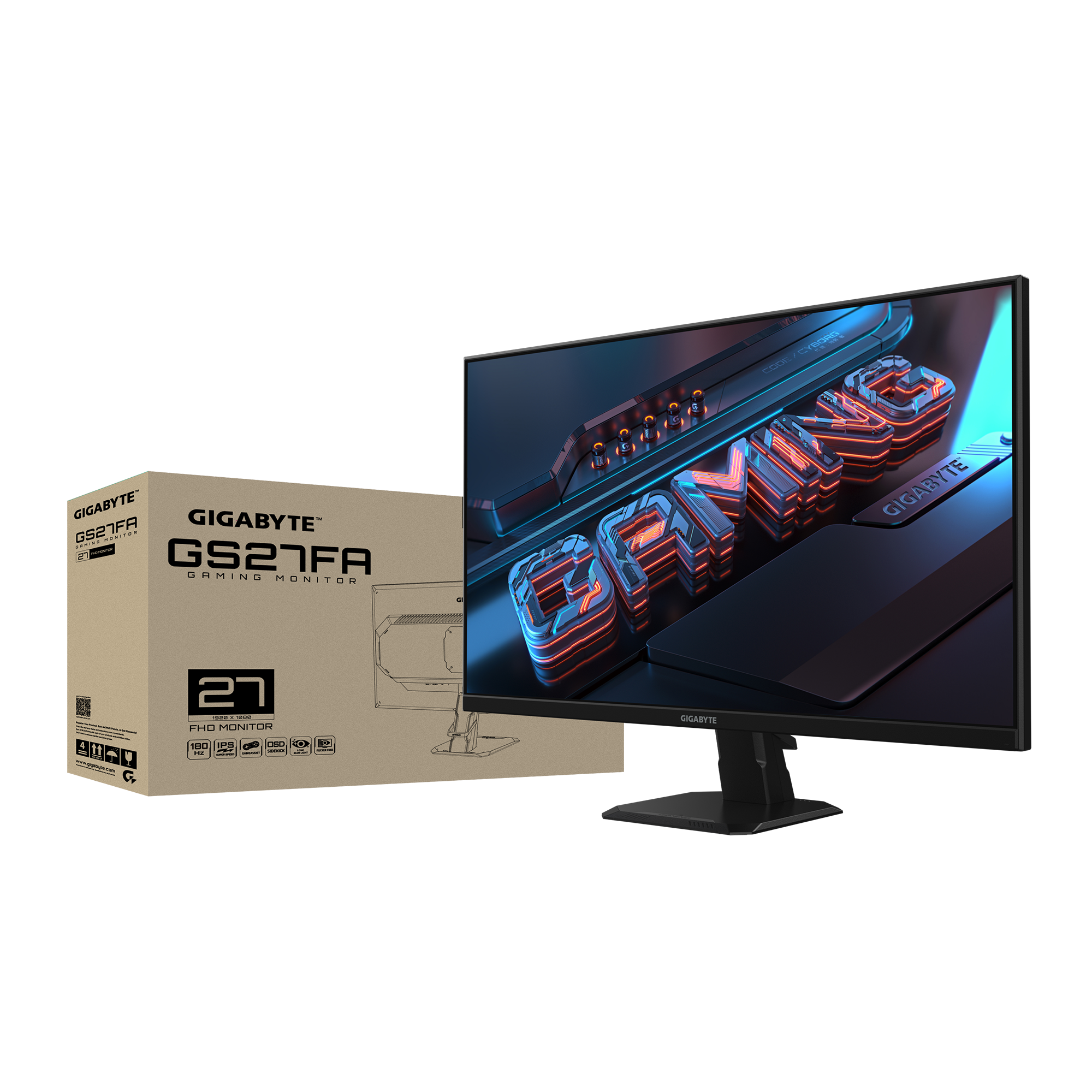 Gigabyte GS27FA 27″ 1920 x 1080(FHD) IPS, 180Hz, 1ms, Gaming Monitor شاشة