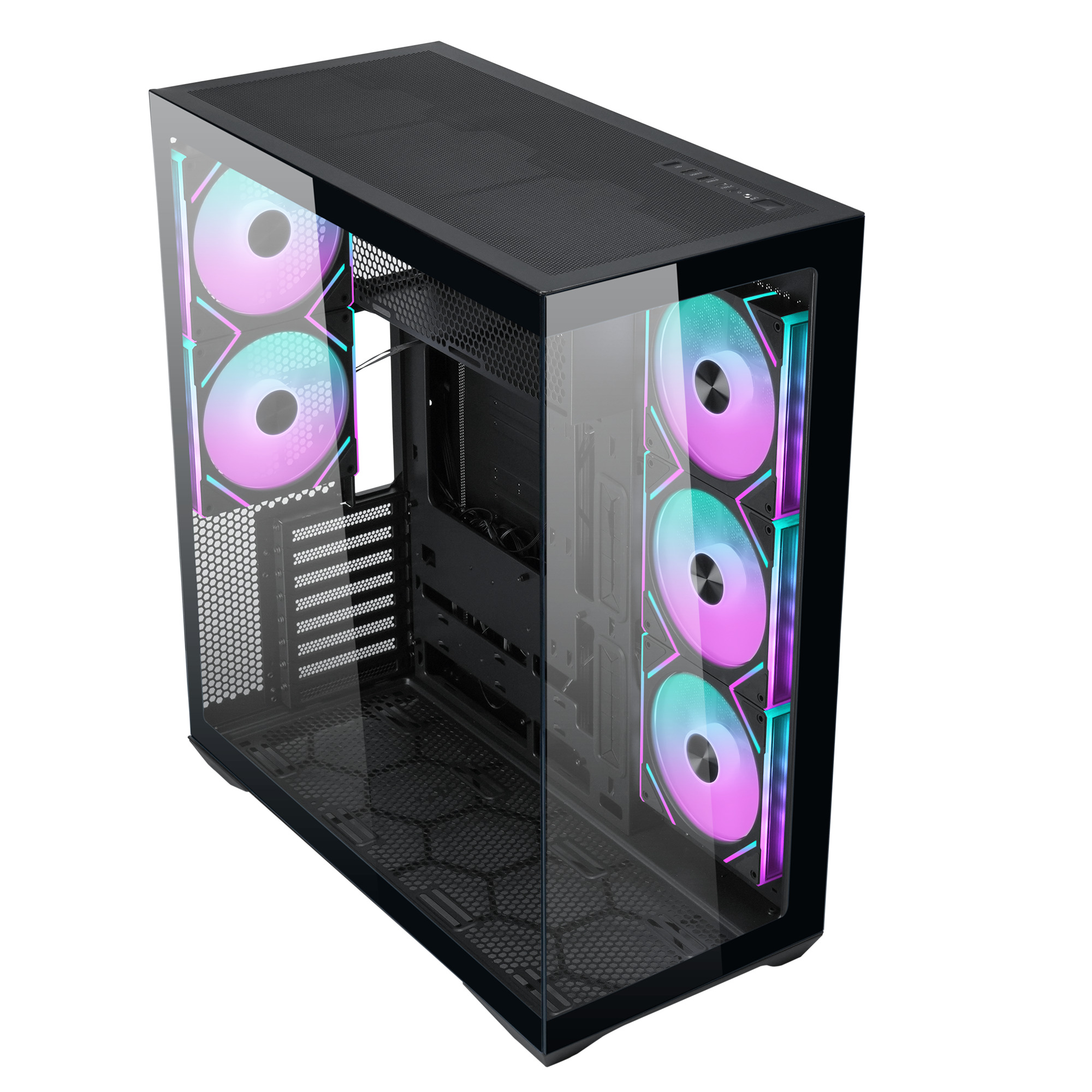 كيس-Thermo Attack AK06 Tempered Glass ATX Full Tower Gaming Computer Case - Black
