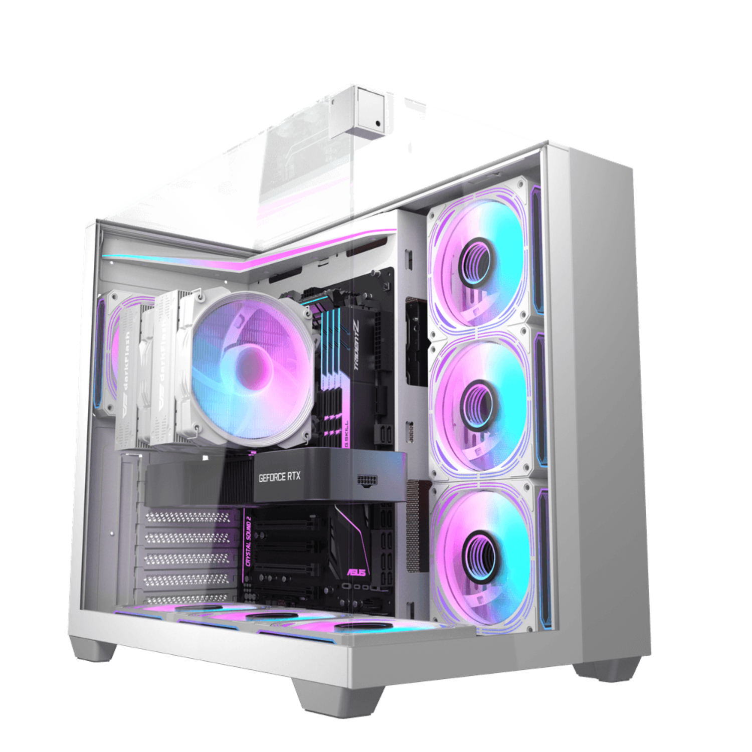 DarkFlash-TH285-ATX-With-4 Fans-ARGB M-Tower-Gaming Case - White