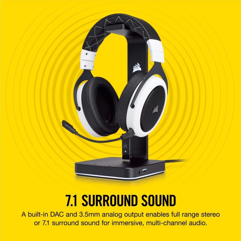صورة Corsair ST100 RGB Premium Headset Stand with 7.1 Surround Sound - 3.5mm and 2xUSB 3.0 رقم 3