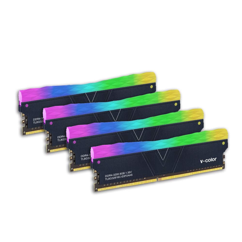 صورة V-Color Prism II RGB 32GB (4 x 8GB) DDR4 3200MHz (PC4-25600) Desktop Memory Module Ram (TL8G32816C-E0P2GRBOFQ) رقم 3