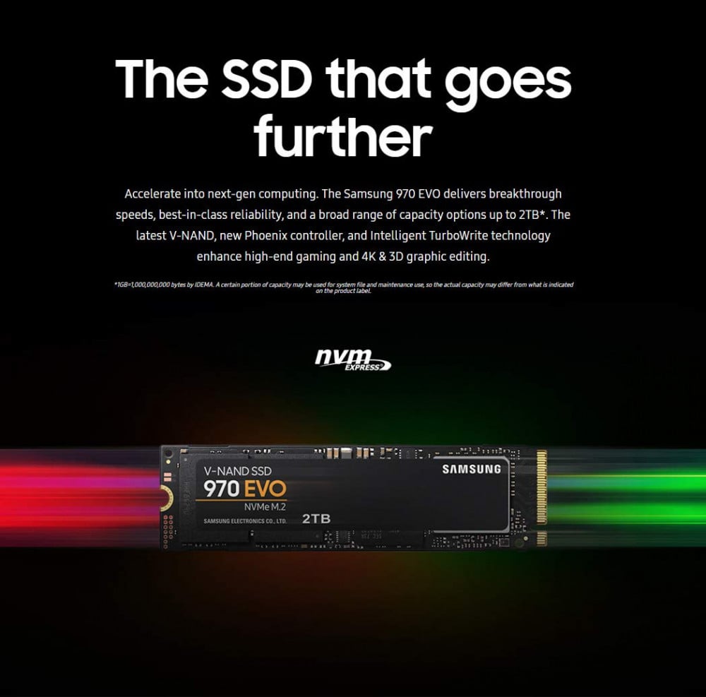 صورة Samsung (MZ-V7E500BW) 970 EVO SSD 500GB - M.2 NVMe Interface Internal Solid State Drive with V-NAND Technology, BlackRed رقم 6