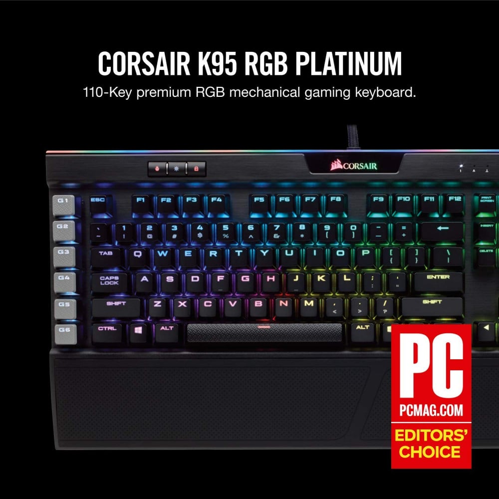 صورة Corsair K95 RGB Platinum Mechanical Gaming Keyboard 6x Programmable Macro Keys - USB Passthroug رقم 5