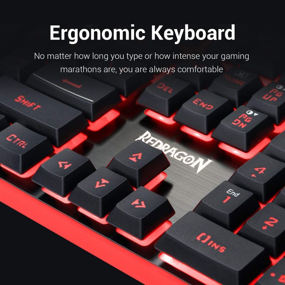 صورة Redragon S107 Gaming Keyboard, Mouse, Mouse pad, Mechanical Feel 104 Key RGB رقم 2