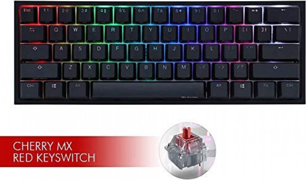 صورة Ducky One 2 Mini Mechanical Keyboard RGB LED 60% TKL Double Shot PBT Gaming Keyboard (Cherry MX Red) رقم 8