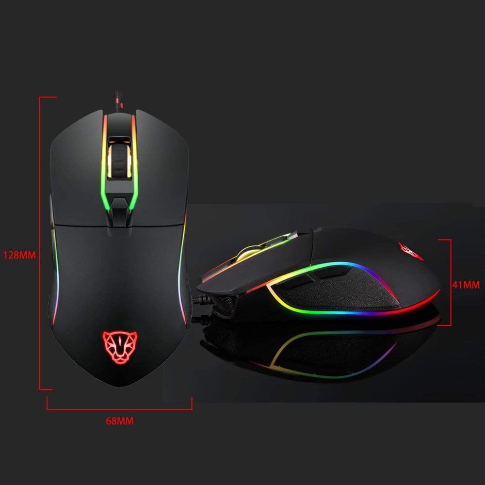 صورة MOTOSPEED USB Wired 3500DPI Gaming Mouse Support Macro Programming, with 6 Buttons, Adjustable RGB Backlit, 6 Adjustable DPI Mouse for PC, Laptop, Apple MacBook رقم 7
