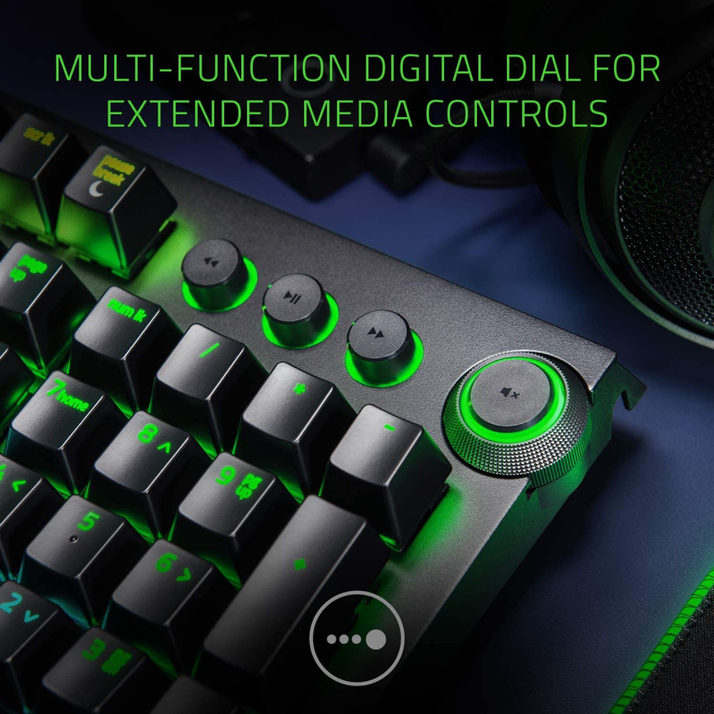 صورة Razer BlackWidow Elite Mechanical Gaming Keyboard: Green Mechanical Switches - Tactile & Clicky - Chroma RGB Lighting - Magnetic Wrist Rest - Dedicated Media Keys & Dial - USB Passthrough رقم 2