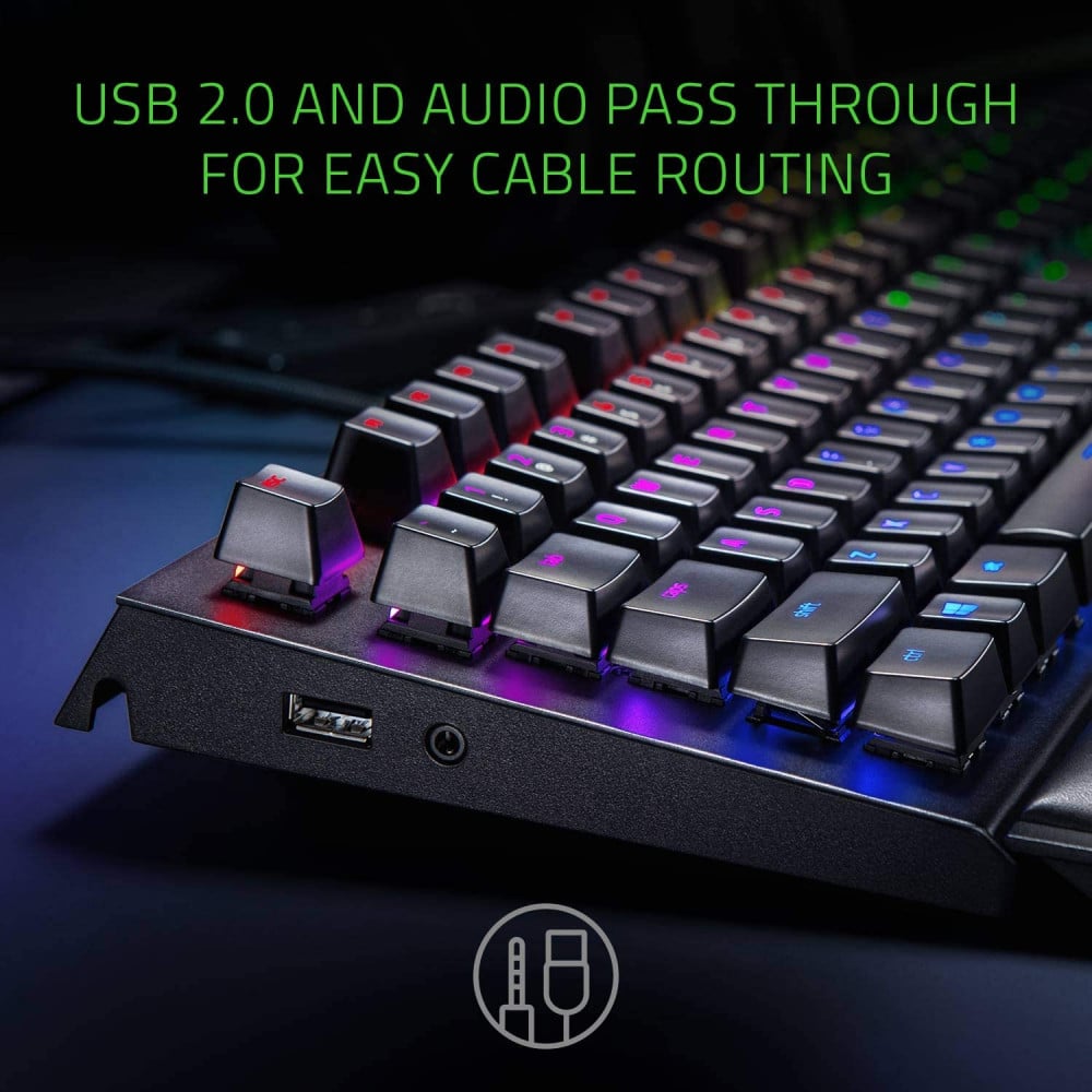 صورة Razer BlackWidow Elite Mechanical Gaming Keyboard: Green Mechanical Switches - Tactile & Clicky - Chroma RGB Lighting - Magnetic Wrist Rest - Dedicated Media Keys & Dial - USB Passthrough رقم 3