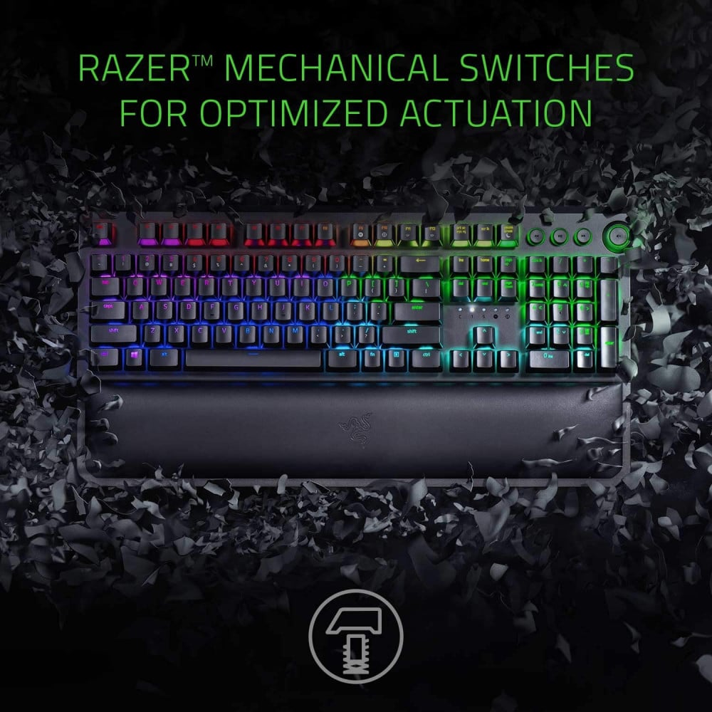 صورة Razer BlackWidow Elite Mechanical Gaming Keyboard: Green Mechanical Switches - Tactile & Clicky - Chroma RGB Lighting - Magnetic Wrist Rest - Dedicated Media Keys & Dial - USB Passthrough رقم 5