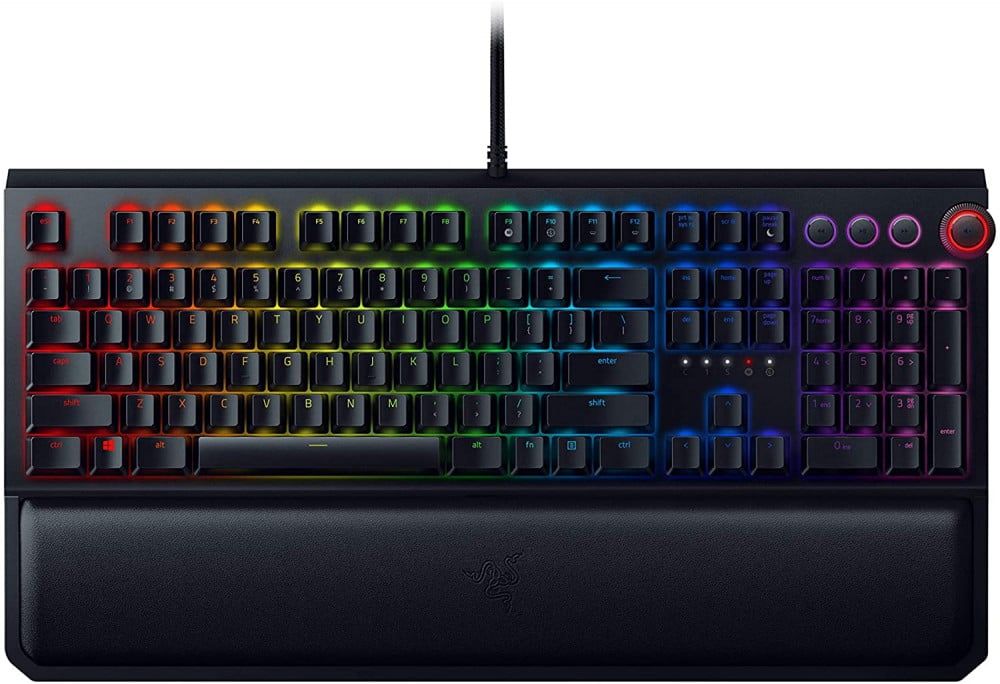 صورة Razer BlackWidow Elite Mechanical Gaming Keyboard: Green Mechanical Switches - Tactile & Clicky - Chroma RGB Lighting - Magnetic Wrist Rest - Dedicated Media Keys & Dial - USB Passthrough