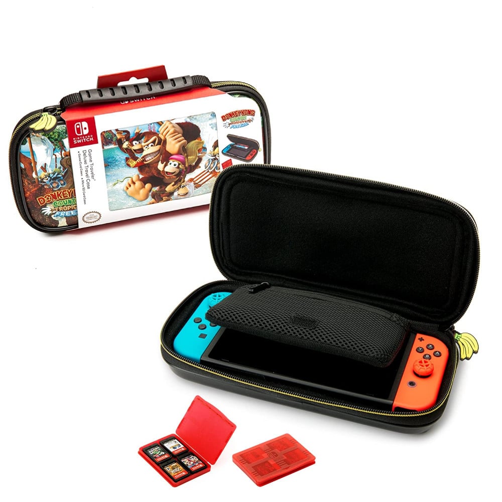 صورة شنطة نينتندو سويتش - Officially Licensed Nintendo Switch Donkey Kong Carrying Case – Protective Deluxe Travel Case – PU Leather Exterior رقم 3