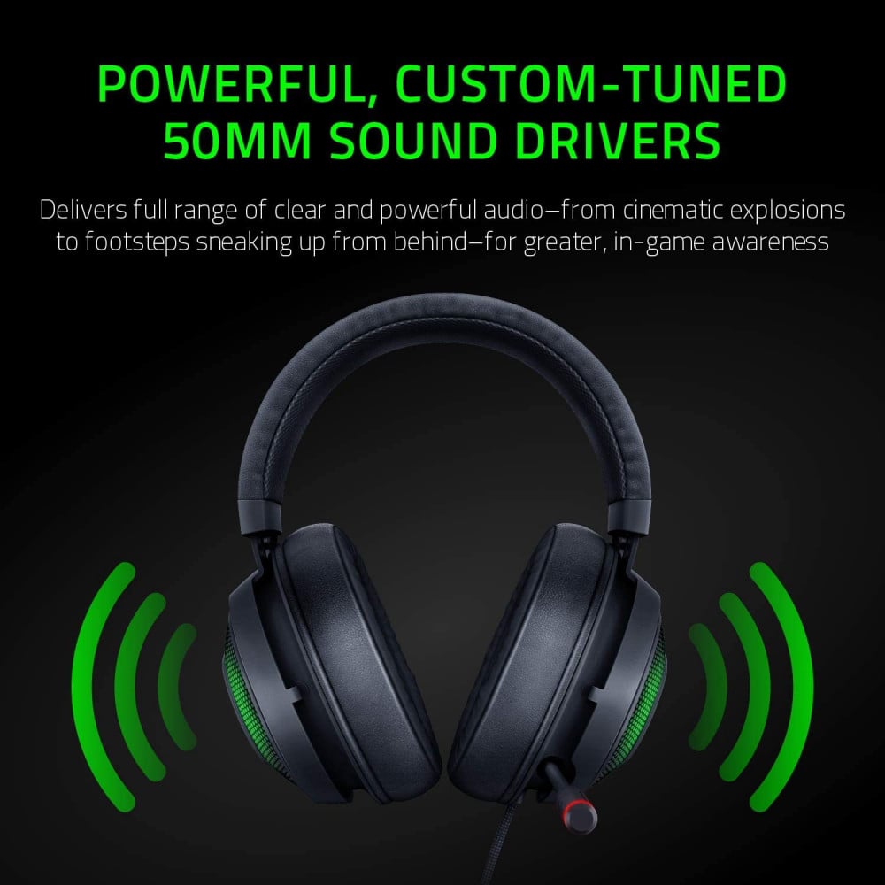 صورة سماعة ريزر كراكين - Razer Kraken Ultimate RGB USB Gaming Headset: THX 7.1 Spatial Surround Sound - Chroma RGB Lighting - Retractable Active Noise Cancelling Mic - Aluminum & Steel Frame - Fo رقم 4