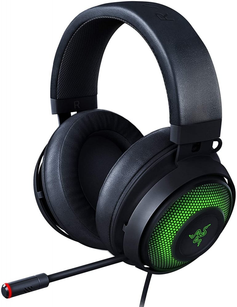 صورة سماعة ريزر كراكين - Razer Kraken Ultimate RGB USB Gaming Headset: THX 7.1 Spatial Surround Sound - Chroma RGB Lighting - Retractable Active Noise Cancelling Mic - Aluminum & Steel Frame - Fo