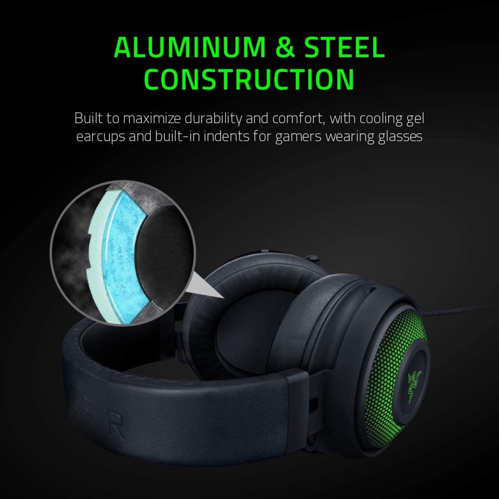 صورة سماعة ريزر كراكين - Razer Kraken Ultimate RGB USB Gaming Headset: THX 7.1 Spatial Surround Sound - Chroma RGB Lighting - Retractable Active Noise Cancelling Mic - Aluminum & Steel Frame - Fo رقم 6