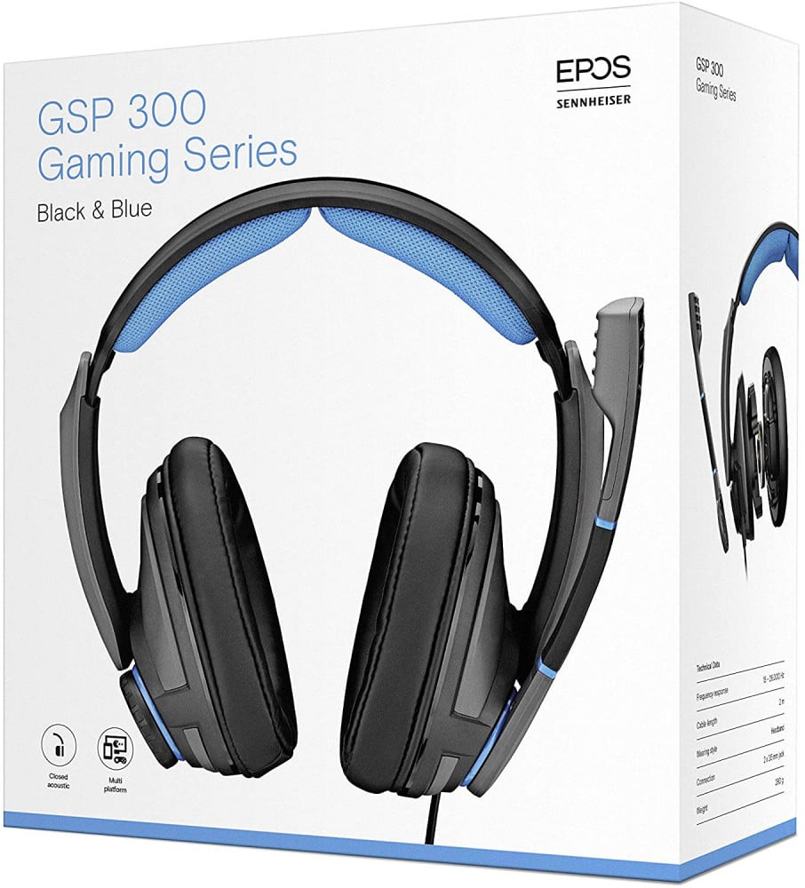 صورة سماعة ايبوس - EPOS Sennheiser GSP 300 Gaming Headset with Noise-Cancelling Mic, Flip-to-Mute, Comfortable Memory Foam Ear Pads, Headphones for PC, Mac, Xbox One, PS4, Nintendo Switch