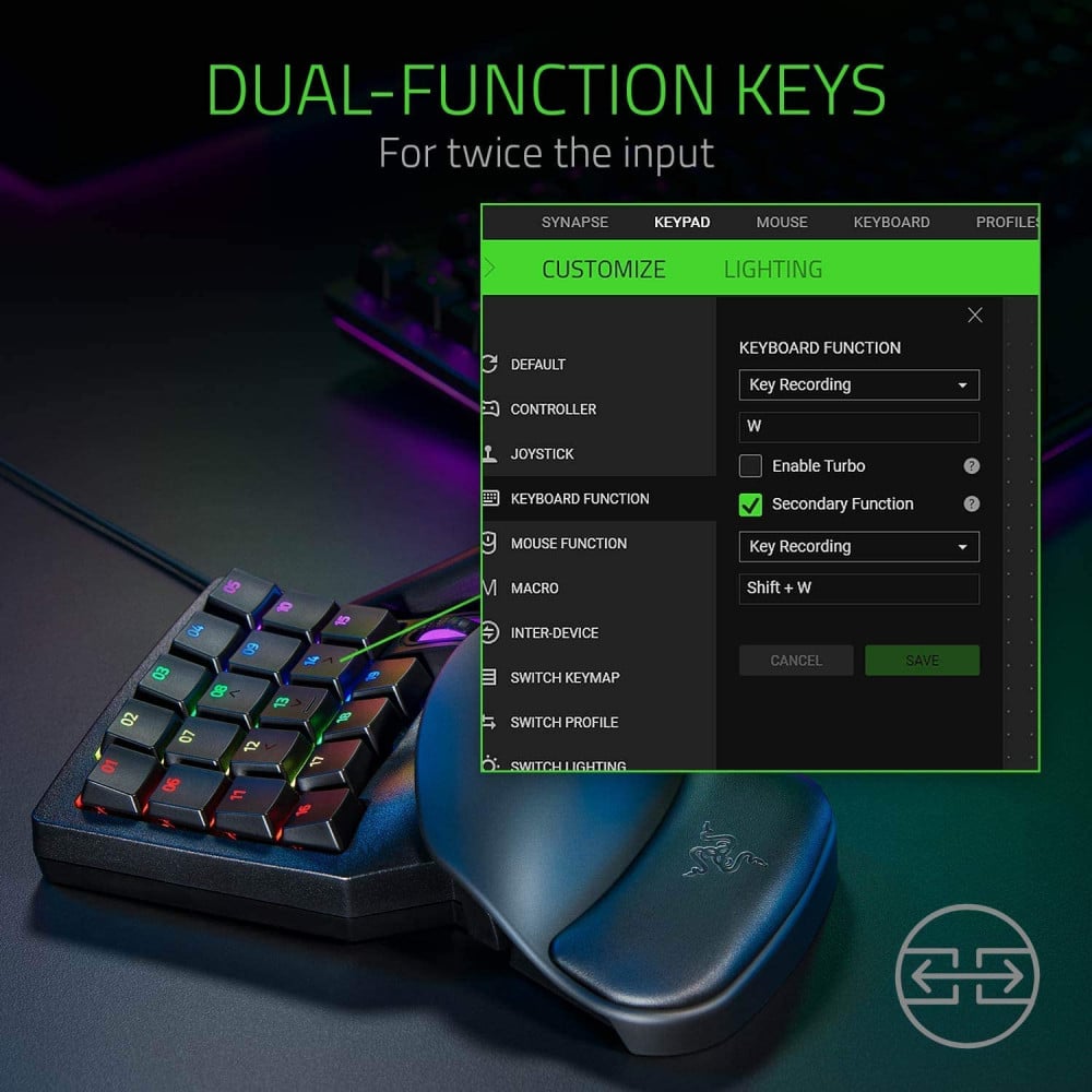 صورة Razer Tartarus Pro Gaming Keypad: Analog-Optical Key Switches 32 Programmable Keys Customizable Chroma RGB Lighting- Programmable Macro Functionality رقم 5