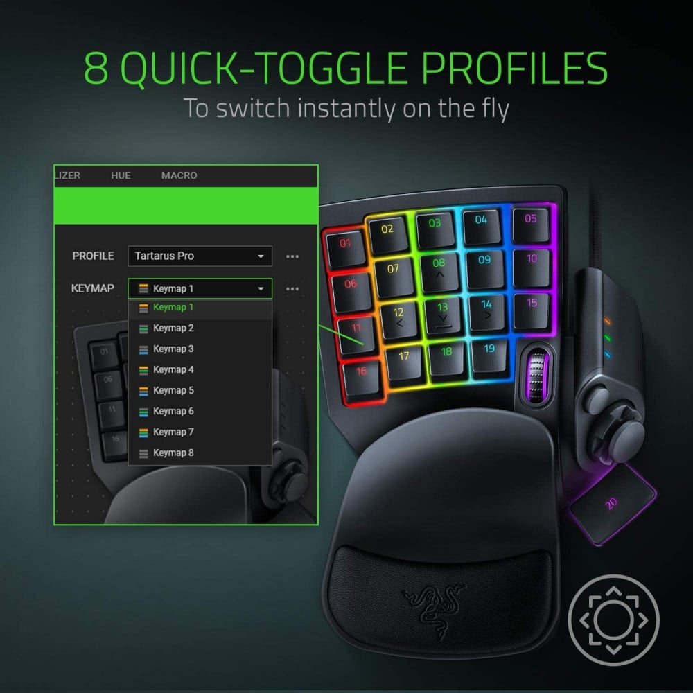 صورة Razer Tartarus Pro Gaming Keypad: Analog-Optical Key Switches 32 Programmable Keys Customizable Chroma RGB Lighting- Programmable Macro Functionality رقم 7