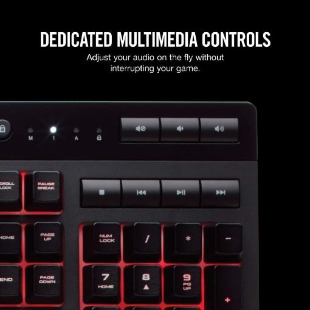 صورة Corsair K55 RGB Gaming Keyboard – IP42 Dust and Water Resistance – 6 Programmable Macro Keys – Dedicated Media Keys - Detachable Palm Rest Included رقم 5