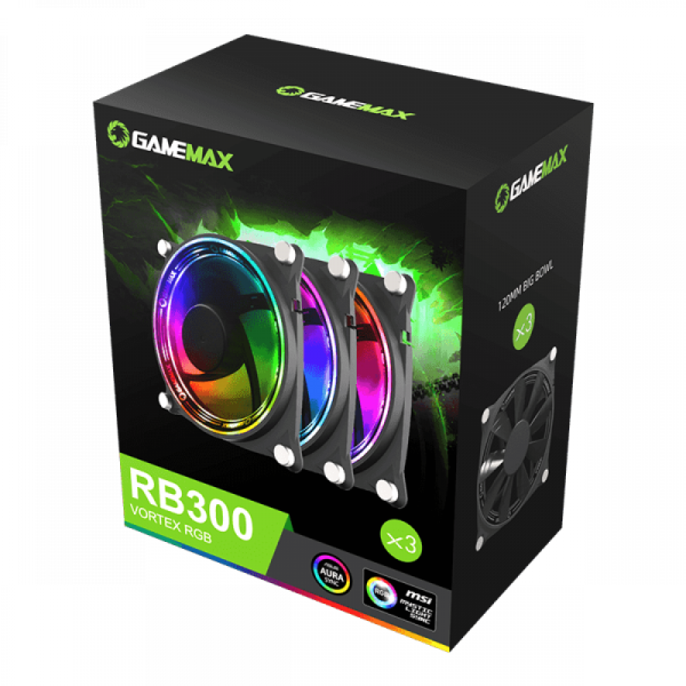 صورة GameMax Game Empire RB300 12CM ARGB Fan Sets Silent Cooling 1 Pack x 3 Fans رقم 4