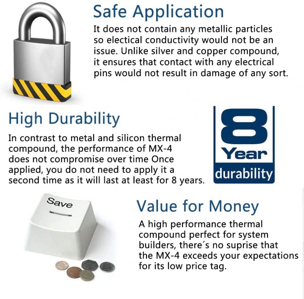 صورة ARCTIC MX-4 (4 Grams) - Thermal Compound Paste, Carbon Based High Performance, Heatsink Paste, Thermal Compound CPU for All Coolers, Thermal Interface Material رقم 3