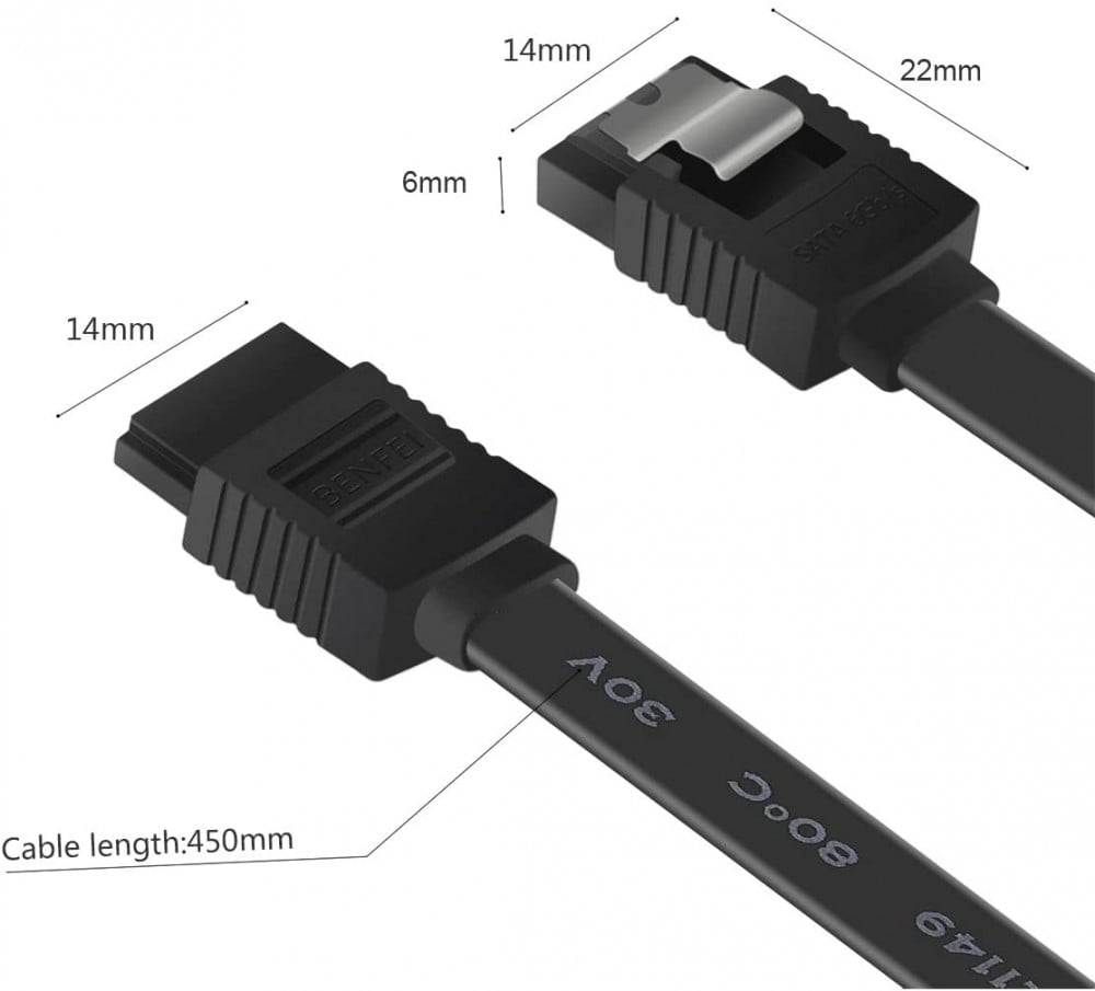 صورة SATA Cable III, BENFEI SATA Cable III 6Gbps Straight HDD SDD Data Cable with Locking Latch رقم 6