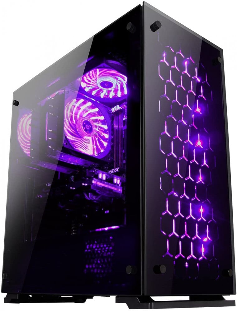 صورة Gamemax ONYX RGB Mid Tower ATX PC Case with 3 x RGB Fan and Tempered Glass Side and Front - Black رقم 4
