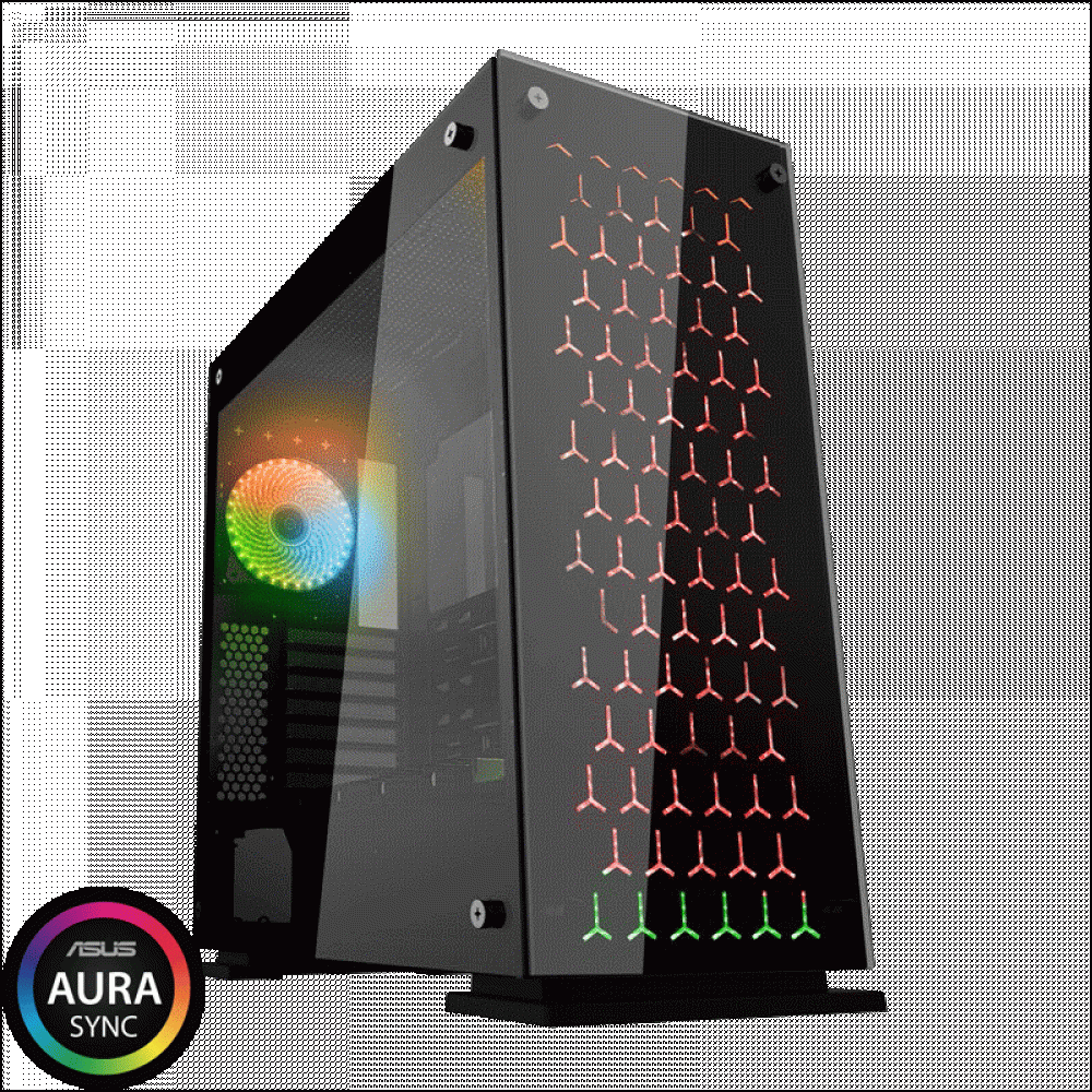 صورة Gamemax ONYX RGB Mid Tower ATX PC Case with 3 x RGB Fan and Tempered Glass Side and Front - Black رقم 9