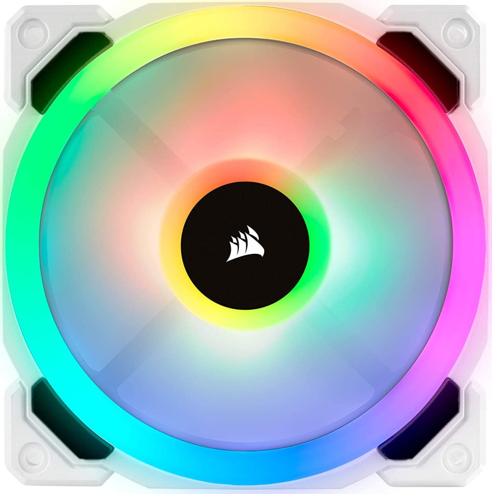 صورة CORSAIR LL Series, LL120 RGB, 120mm RGB LED Fan, Triple Pack with Lighting Node PRO- White رقم 6