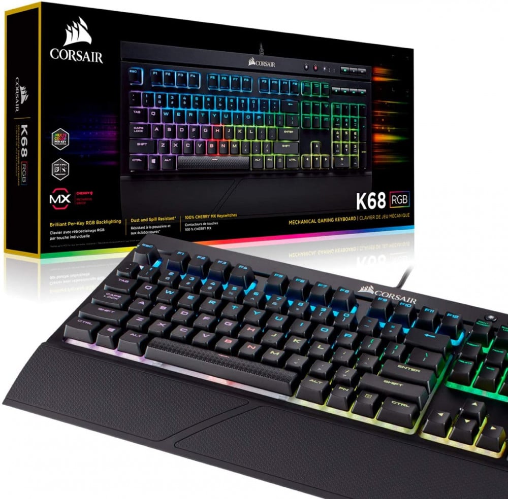 صورة Corsair K68 RGB Mechanical Gaming Keyboard, Backlit RGB LED