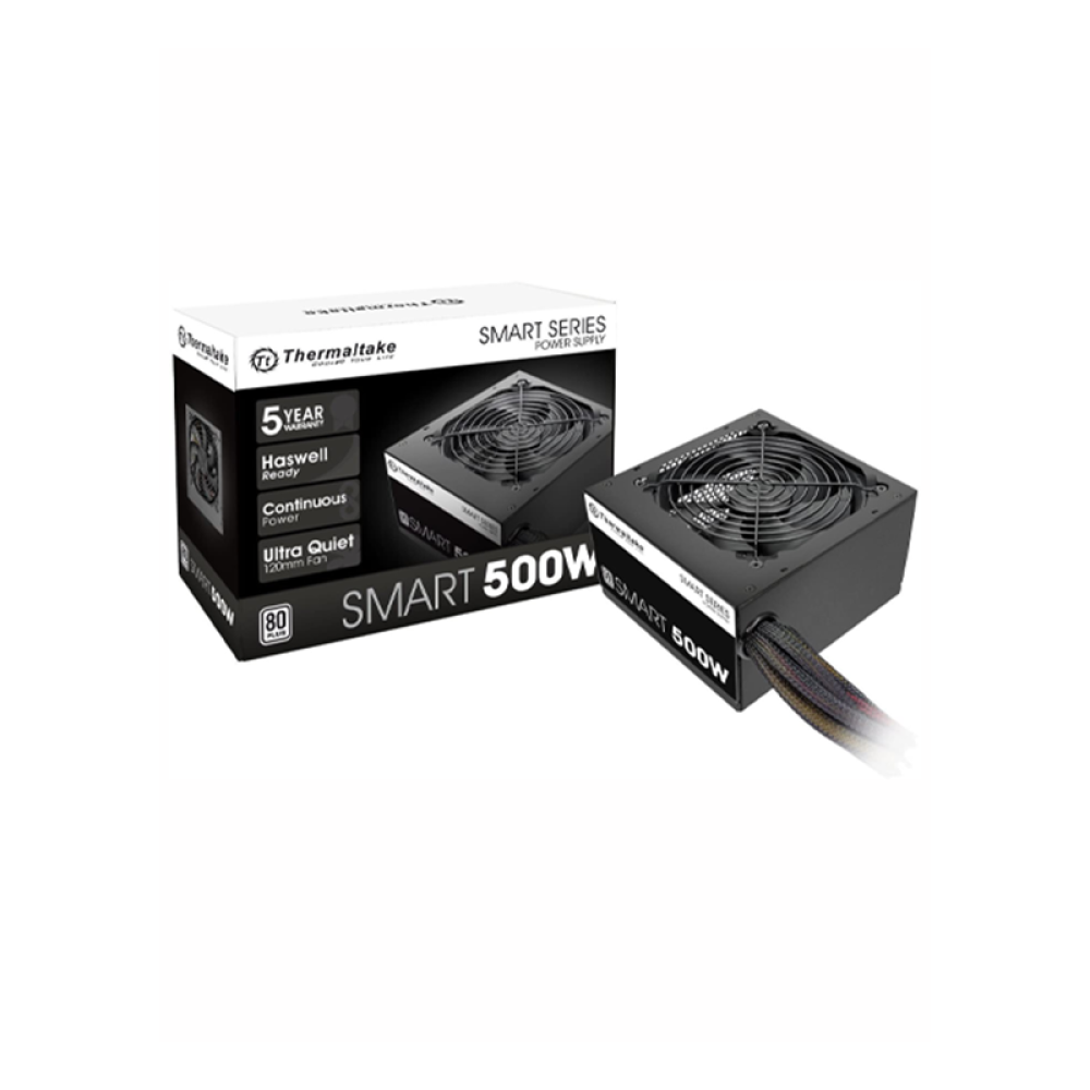 صورة Thermaltake Smart 500W 80+ White Certified PSU, Continuous Power with 120mm