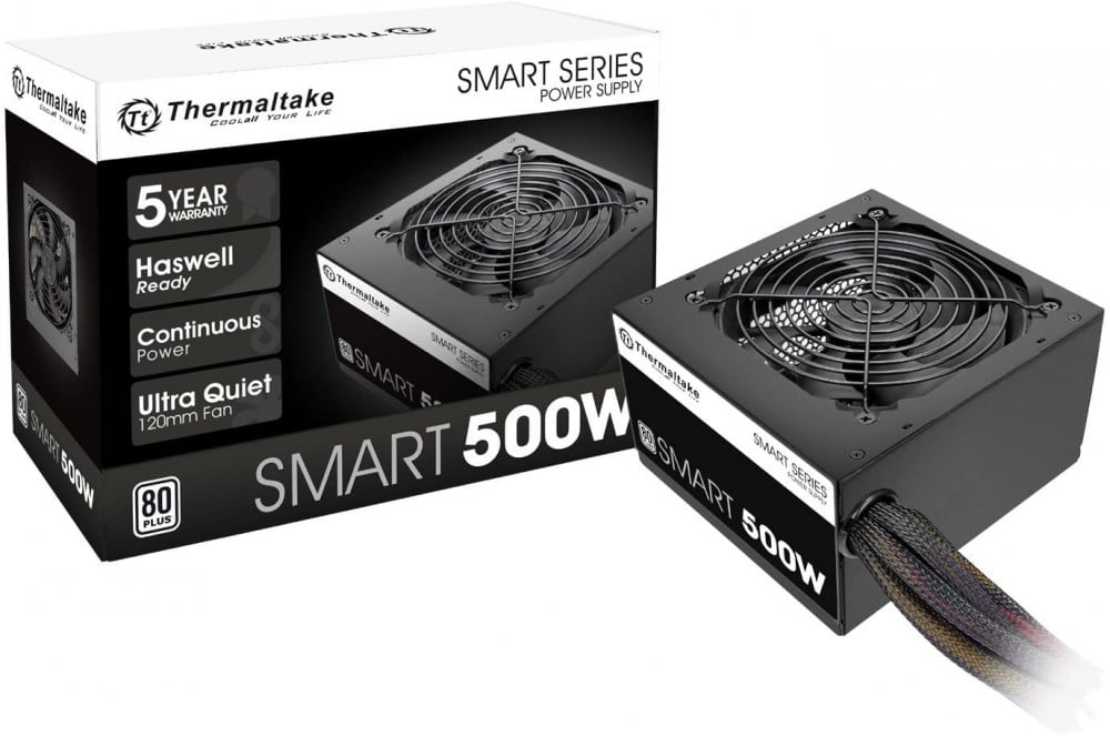 صورة Thermaltake Smart 500W 80+ White Certified PSU, Continuous Power with 120mm رقم 2