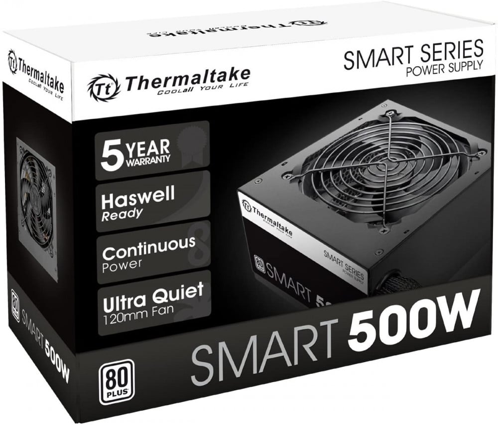 صورة Thermaltake Smart 500W 80+ White Certified PSU, Continuous Power with 120mm رقم 7
