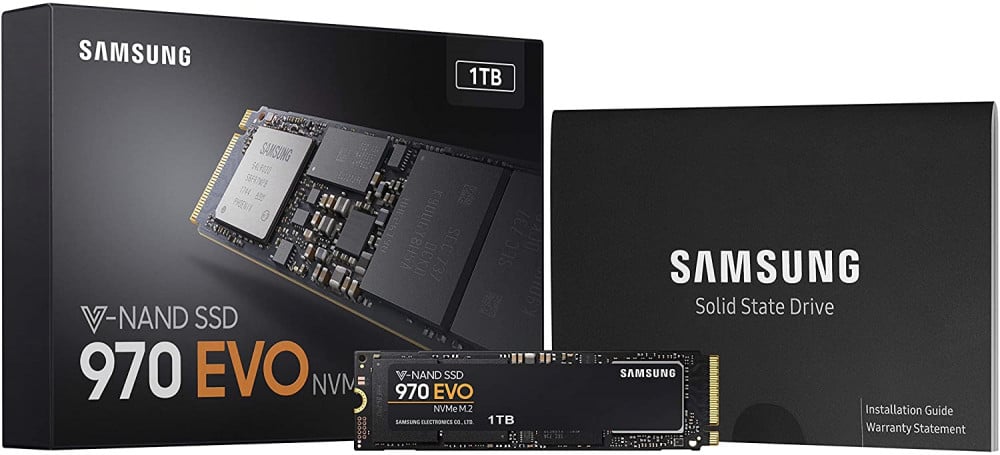 صورة Samsung (MZ-V7E1T0BW) 970 EVO SSD 1TB - M.2 NVMe Interface Internal Solid State Drive with V-NAND Technology, Black/Red