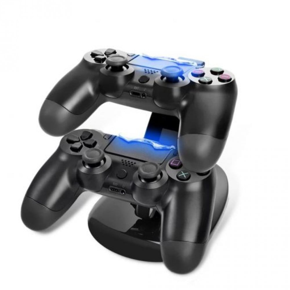 صورة قاعدة شاحن كنترول تحكم بلايستيشن 4 - Dual Controller Holder Charger 2 USB Handle Dock Station Stand Charger for PS4 Controlle رقم 2