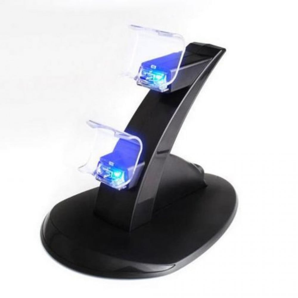 صورة قاعدة شاحن كنترول تحكم بلايستيشن 4 - Dual Controller Holder Charger 2 USB Handle Dock Station Stand Charger for PS4 Controlle رقم 5