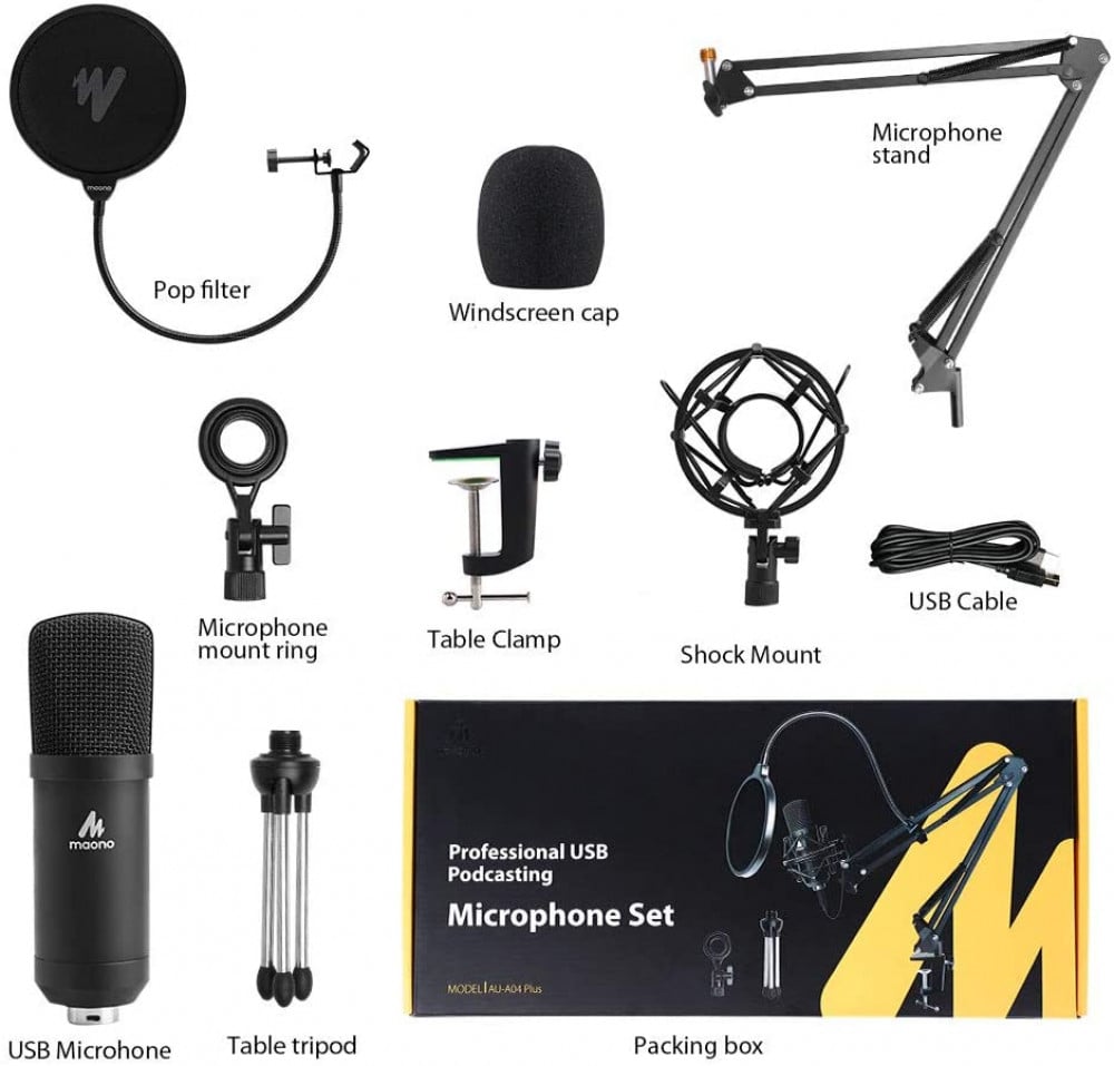 صورة مايك خارجي - USB Microphone MAONO A04 Plus Cardioid Condenser Podcast Mic 192kHz24bit رقم 2