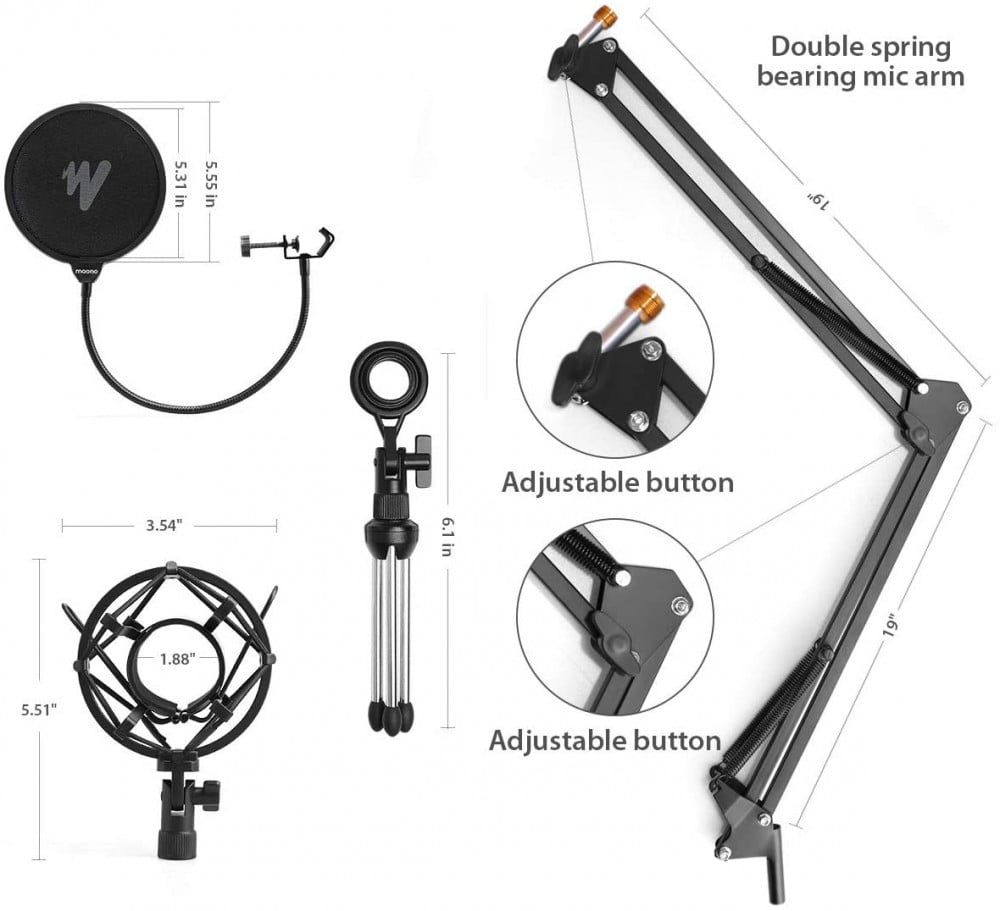 صورة مايك خارجي - USB Microphone MAONO A04 Plus Cardioid Condenser Podcast Mic 192kHz24bit رقم 6