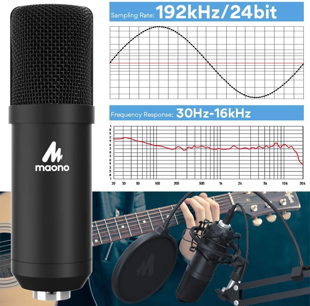 صورة مايك خارجي - USB Microphone MAONO A04 Plus Cardioid Condenser Podcast Mic 192kHz24bit رقم 10
