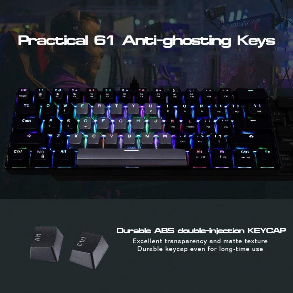 صورة MOTOSPEED 60% Mechanical Keyboard RGB LED Backlit Type-C Red Switch رقم 5