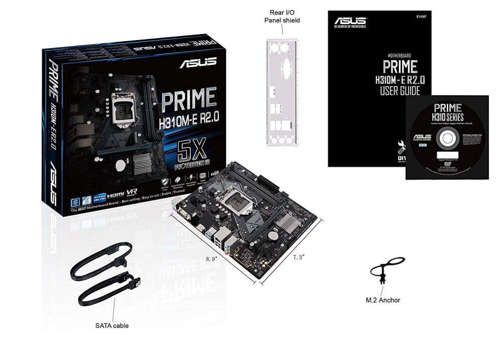 صورة Asus Intel 8th Gen DDR4 HDMI VGA Micro ATX Motherboards (Prime H310M-E R2.0 رقم 2
