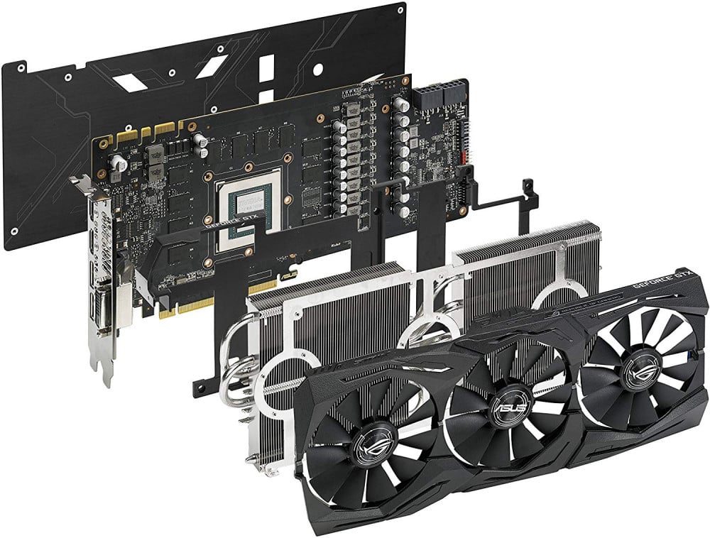 صورة ASUS ROG Strix GTX1080TI O11G Gaming GeForce 11GB OC Edition VR Ready 5K HD Gaming HDMI DisplayPort Dvi Overclocked PC GDDR5X Graphics Card رقم 2