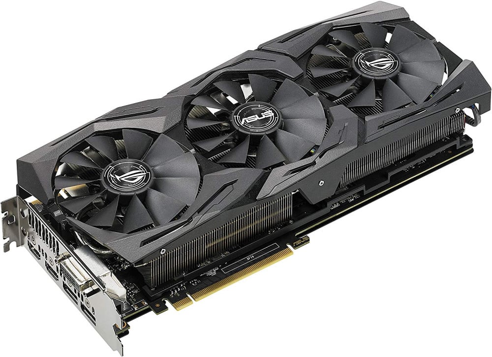 صورة ASUS ROG Strix GTX1080TI O11G Gaming GeForce 11GB OC Edition VR Ready 5K HD Gaming HDMI DisplayPort Dvi Overclocked PC GDDR5X Graphics Card