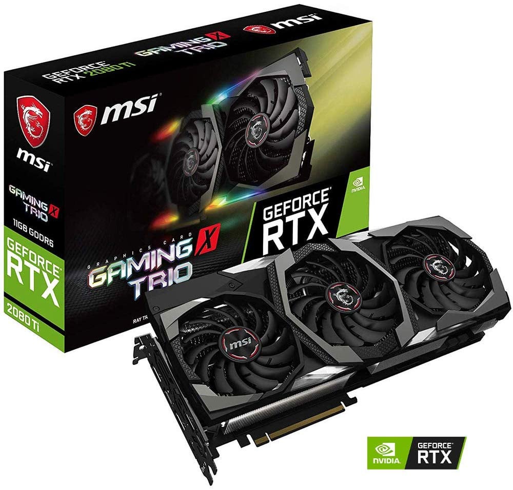 صورة MSI GAMING GeForce RTX 2080 Ti GDRR6 352-bit HDMIDPUSB Ray Tracing Turing Architecture Graphics Card (RTX 2080 TI GAMING X TRIO)