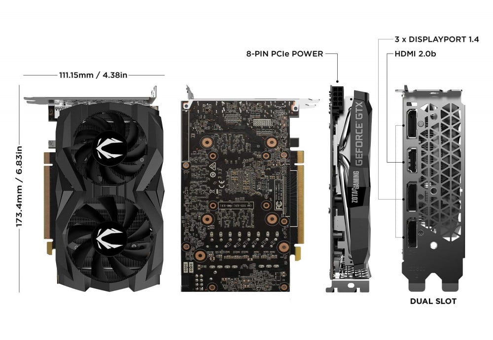 صورة ZOTAC Gaming GeForce GTX 1660 Super 6GB GDDR6 192.bit Gaming Graphics Card.Super Compact رقم 9