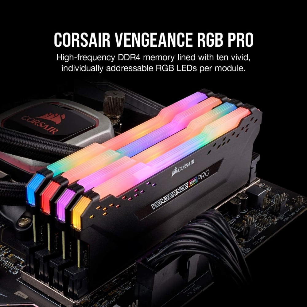 صورة RAM Corsair Vengeance RGB PRO 16GB (2x8GB) DDR4 3600MHz C15 LED Desktop Memory - Black رقم 11