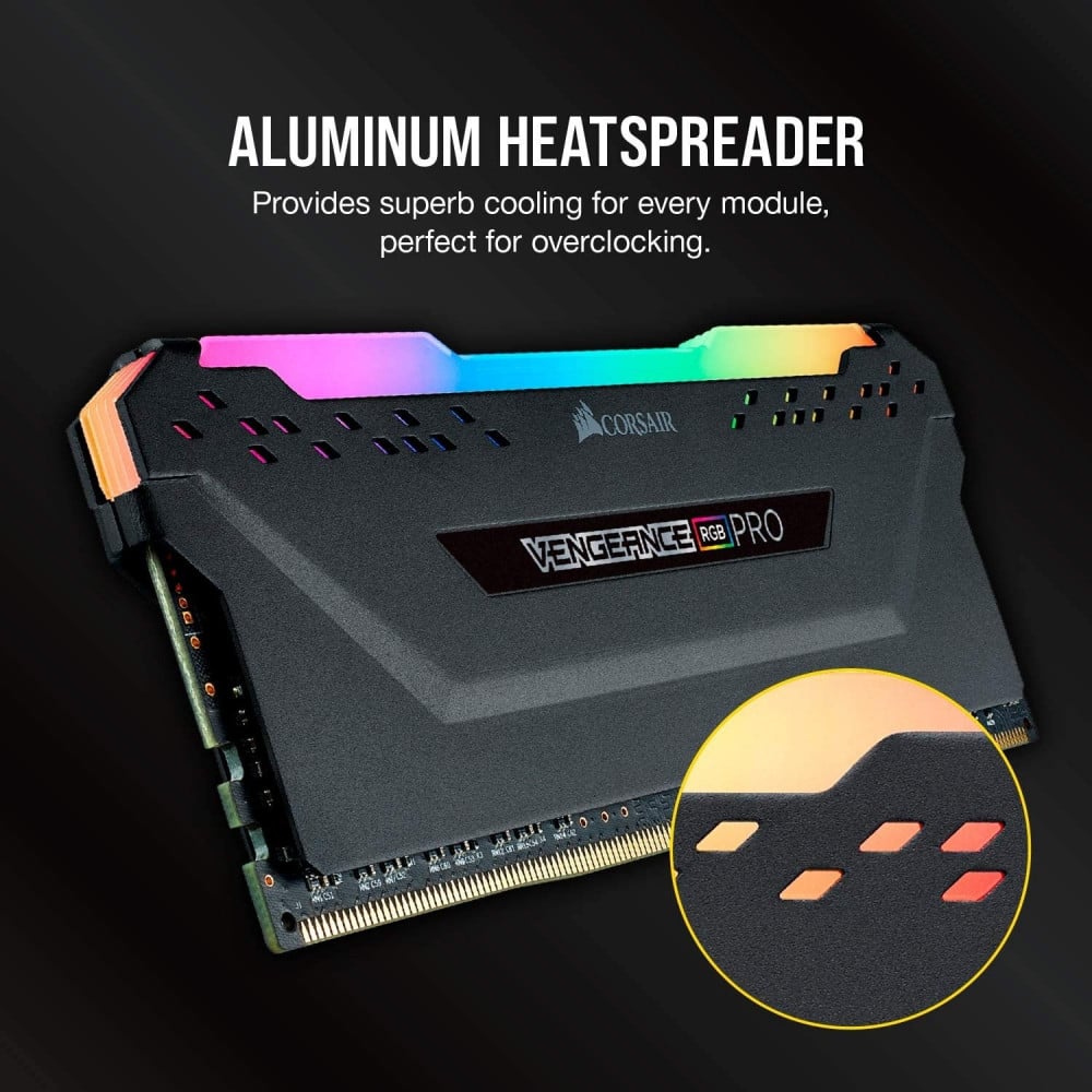 صورة RAM Corsair Vengeance RGB PRO 16GB (2x8GB) DDR4 3600MHz C15 LED Desktop Memory - Black رقم 10