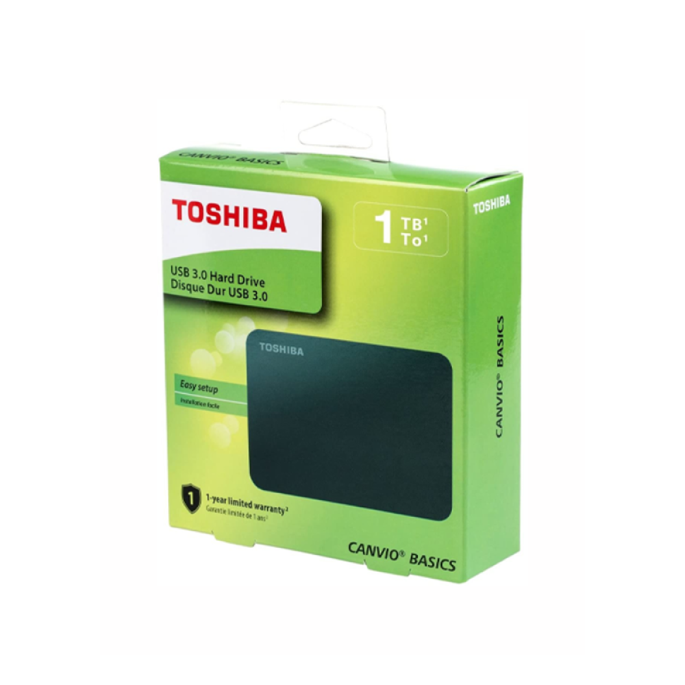 صورة هارديسك Toshiba Canvio Basics 1TB Portable External Hard Drive USB 3.0, Black