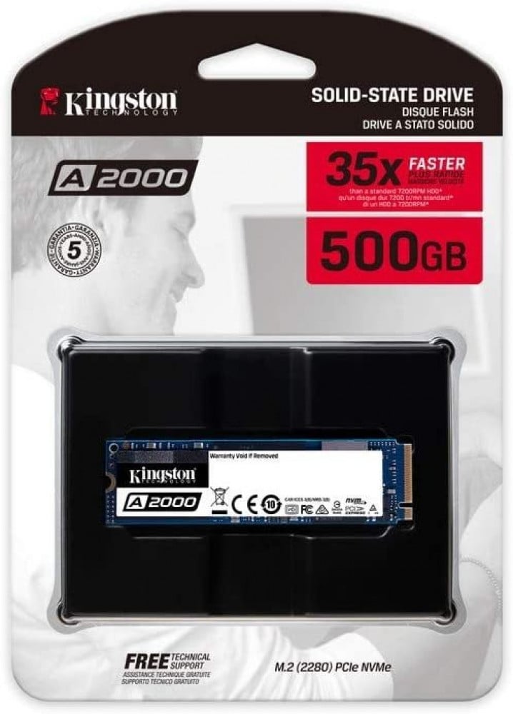 صورة Kingston 500GB A2000 M.2 2280 Nvme Internal SSD PCIe Upto 2000MBS with Full Security Suite SA2000M8500G رقم 2