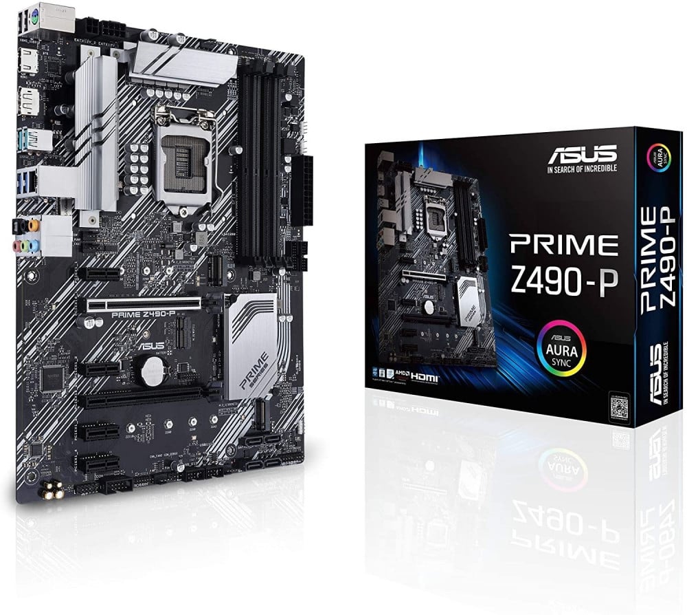 صورة ASUS Prime Z490-P LGA 1200 (Intel 10th Gen) ATX Motherboard (Dual M.2, DDR4 4600, 1 Gb Ethernet, USB 3.2 Gen 2 USB Type-A, Thunderbolt 3 Support, Aura Sync RGB) رقم 2