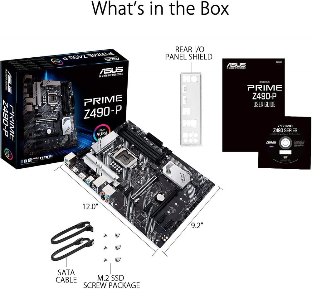 صورة ASUS Prime Z490-P LGA 1200 (Intel 10th Gen) ATX Motherboard (Dual M.2, DDR4 4600, 1 Gb Ethernet, USB 3.2 Gen 2 USB Type-A, Thunderbolt 3 Support, Aura Sync RGB) رقم 6
